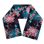 Japanese Koi And Chrysanthemums Print Scarf