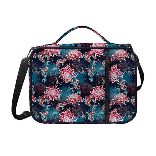 Japanese Koi And Chrysanthemums Print Shoulder Strap Bible Bag