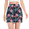 Japanese Koi And Chrysanthemums Print Side Slit Mini Skirt