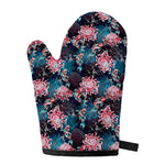 Japanese Koi And Chrysanthemums Print Single Oven Mitt