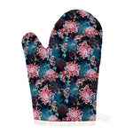 Japanese Koi And Chrysanthemums Print Single Oven Mitt