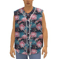 Japanese Koi And Chrysanthemums Print Sleeveless Baseball Jersey
