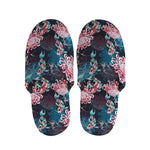 Japanese Koi And Chrysanthemums Print Slippers
