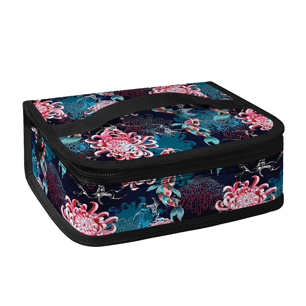 Japanese Koi And Chrysanthemums Print Small Lunch Bag