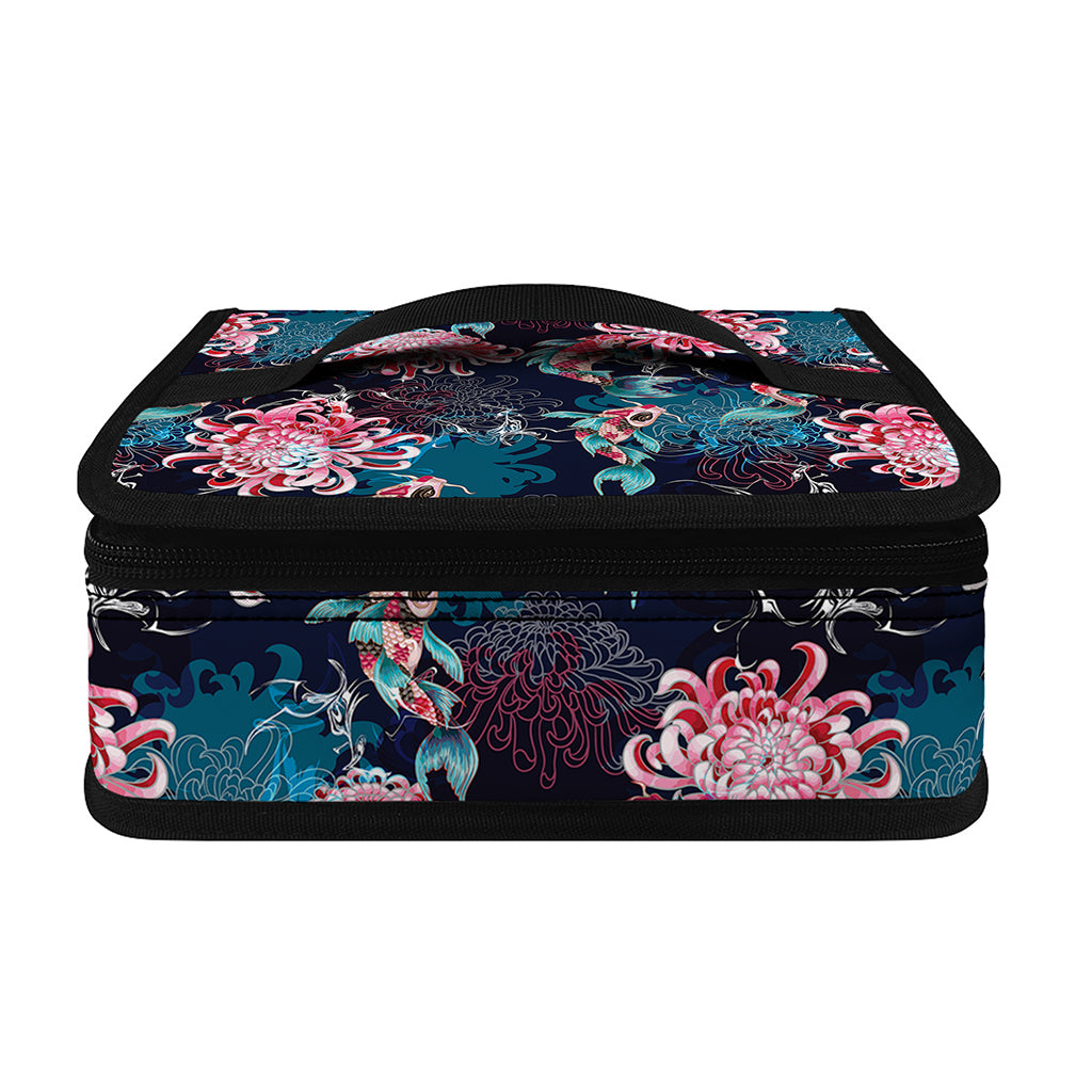 Japanese Koi And Chrysanthemums Print Small Lunch Bag