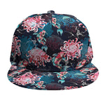 Japanese Koi And Chrysanthemums Print Snapback Cap