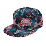 Japanese Koi And Chrysanthemums Print Snapback Cap