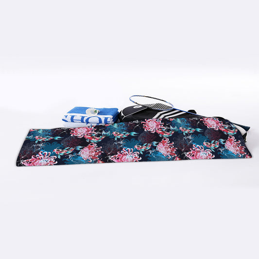 Japanese Koi And Chrysanthemums Print Sports Towel