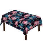 Japanese Koi And Chrysanthemums Print Tablecloth