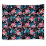 Japanese Koi And Chrysanthemums Print Tapestry