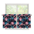 Japanese Koi And Chrysanthemums Print Tier Curtains
