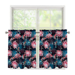 Japanese Koi And Chrysanthemums Print Tier Curtains