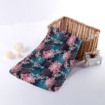 Japanese Koi And Chrysanthemums Print Towel