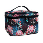 Japanese Koi And Chrysanthemums Print Travel Makeup Bag