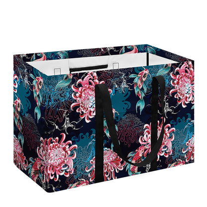 Japanese Koi And Chrysanthemums Print Utility Tote Bag