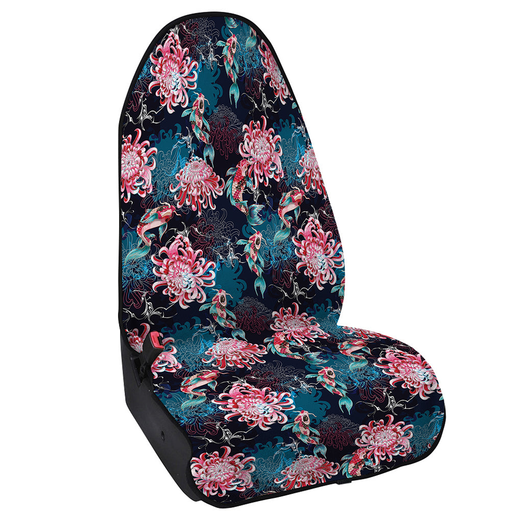 Japanese Koi And Chrysanthemums Print Waterproof Car Seat Cover