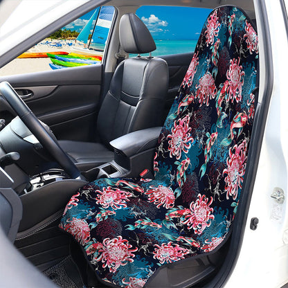 Japanese Koi And Chrysanthemums Print Waterproof Car Seat Cover