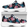 Japanese Koi And Chrysanthemums Print White Chunky Shoes