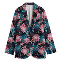 Japanese Koi And Chrysanthemums Print Women's Blazer