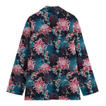 Japanese Koi And Chrysanthemums Print Women's Blazer
