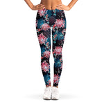 Japanese Koi And Chrysanthemums Print Women's Leggings