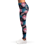 Japanese Koi And Chrysanthemums Print Women's Leggings
