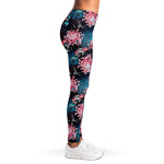 Japanese Koi And Chrysanthemums Print Women's Leggings