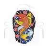 Japanese Koi And Flower Tattoo Print Adjustable Apron