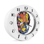 Japanese Koi And Flower Tattoo Print Alarm Clock