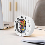 Japanese Koi And Flower Tattoo Print Alarm Clock