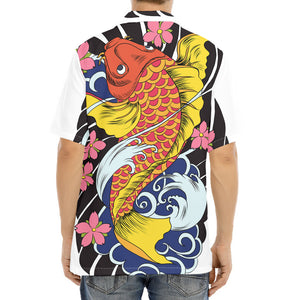 Japanese Koi And Flower Tattoo Print Aloha Shirt