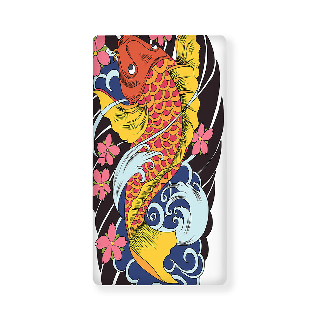 Japanese Koi And Flower Tattoo Print Baby Crib Sheet