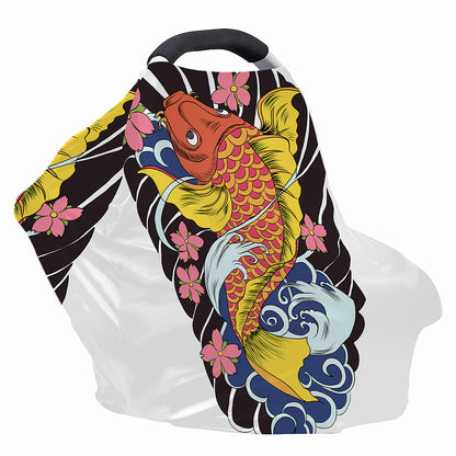 Japanese Koi And Flower Tattoo Print Baby Seat Cover