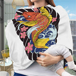 Japanese Koi And Flower Tattoo Print Baby Seat Cover