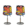 Japanese Koi And Flower Tattoo Print Bar Stool Covers