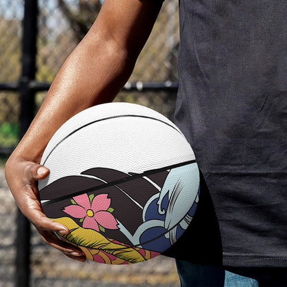 Japanese Koi And Flower Tattoo Print Basketball