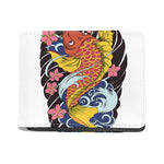 Japanese Koi And Flower Tattoo Print Bifold Wallet
