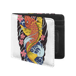 Japanese Koi And Flower Tattoo Print Bifold Wallet