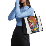 Japanese Koi And Flower Tattoo Print Canvas Tote Bag
