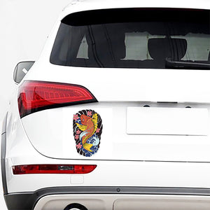 Japanese Koi And Flower Tattoo Print Car Sticker