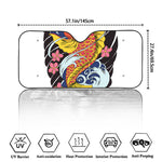 Japanese Koi And Flower Tattoo Print Car Windshield Sun Shade