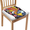 Japanese Koi And Flower Tattoo Print Chair Cushion Cover