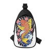 Japanese Koi And Flower Tattoo Print Chest Bag