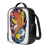 Japanese Koi And Flower Tattoo Print Crossbody Lunch Bag