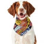 Japanese Koi And Flower Tattoo Print Dog Bandana