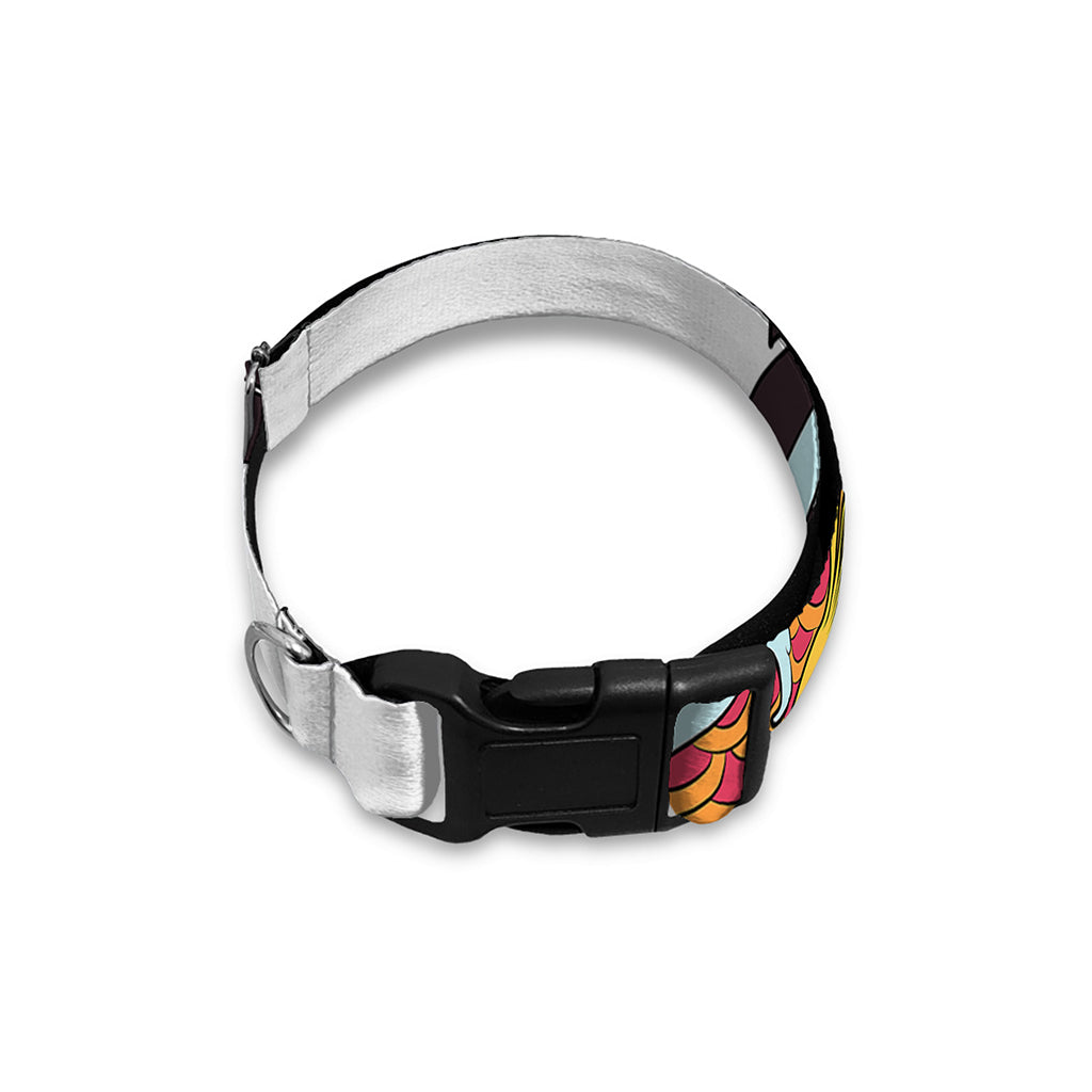 Japanese Koi And Flower Tattoo Print Dog Collar