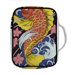 Japanese Koi And Flower Tattoo Print Front Pocket Bible Bag