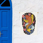 Japanese Koi And Flower Tattoo Print Garden Flag