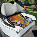 Japanese Koi And Flower Tattoo Print Golf Cart Seat Cover