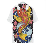 Japanese Koi And Flower Tattoo Print Hawaiian Shirt